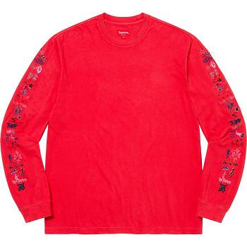 Red Supreme AOI Icons L/S Top Sweaters | Supreme 315JJ